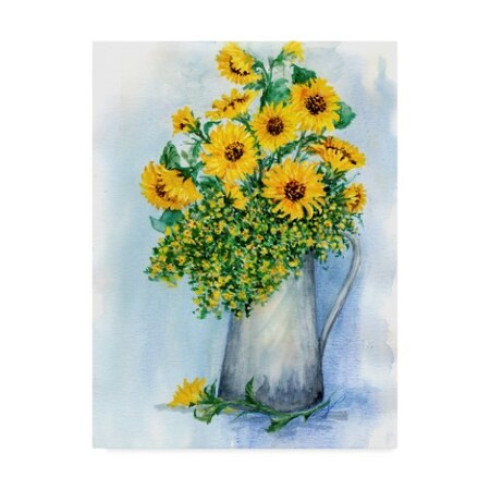 Trademark Fine Art Sher Sester 'Sunflowers Watercolor Sketch ' Canvas Art, 24x32 ALI20847-C2432GG